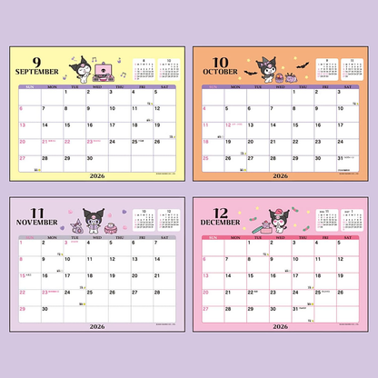 Sanrio 622168 Ring Calendar 2026 Chrome Tabletop Paper Calendar