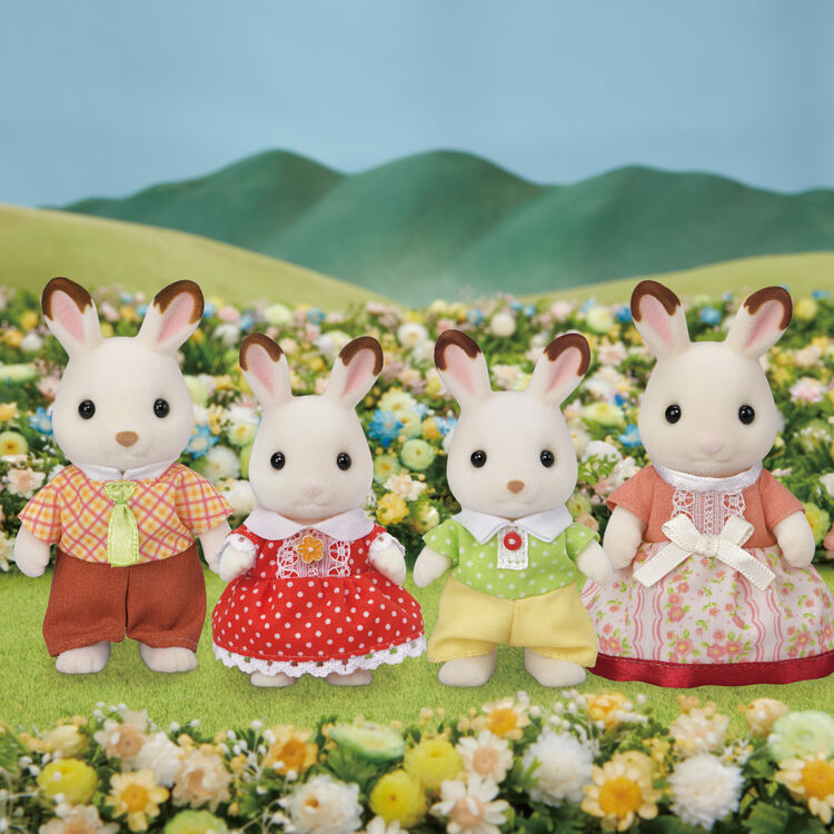 Sylvanian Families Chocolate Rabbit Family Set 4 Piece Figure Pack