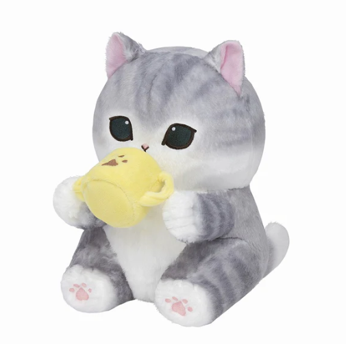 mofusand Fluffy Poncho Meow Plush with Hood – Playful Dinosaur S Size