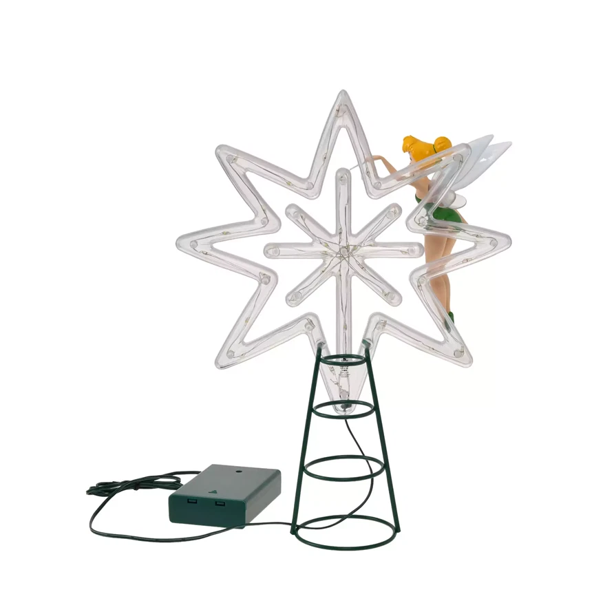 JingBell JB-01 LED Light-Up Christmas Tree Topper Star with Fairy Figure