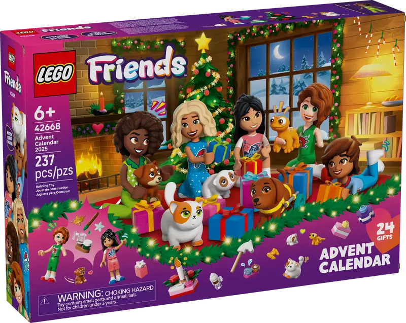 LEGO® Friends 2025 Advent Calendar Mini Figures & Holiday Pets Playset