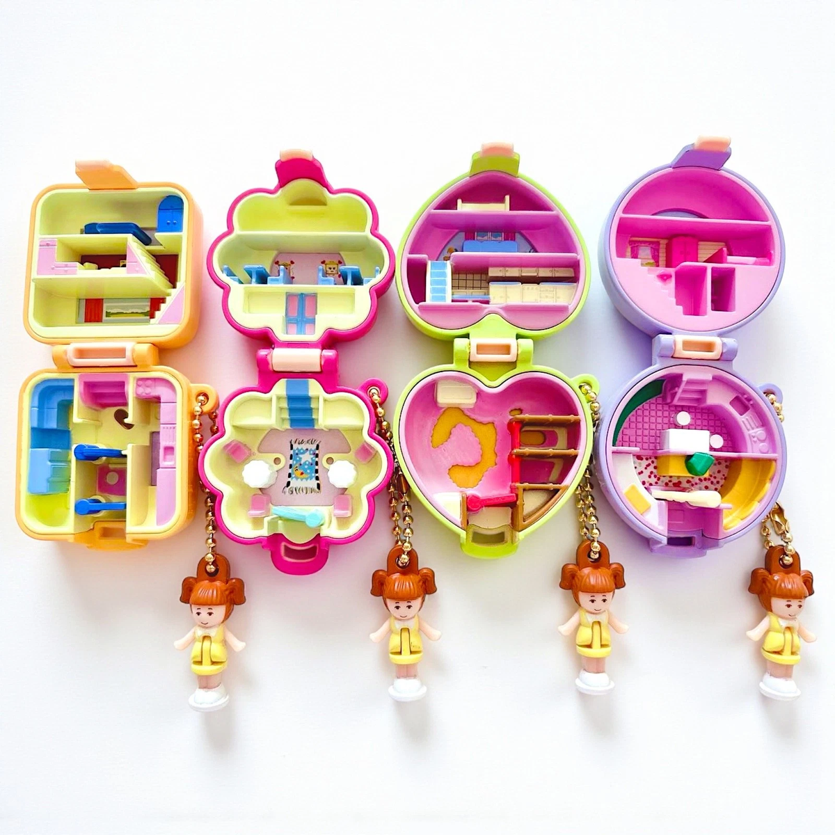 Polly Pocket Miniature Charm 2 Complete Set of 4