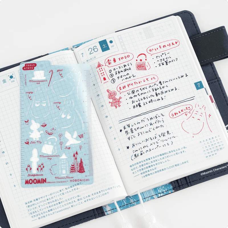Hobonichi Techo 2026 Moomin Template Acrylic Stencil Ruler