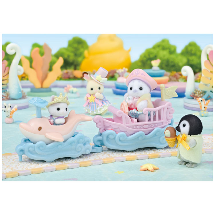 Sylvanian Families KO-80 Dolphin Boat Amusement Park Floats Set