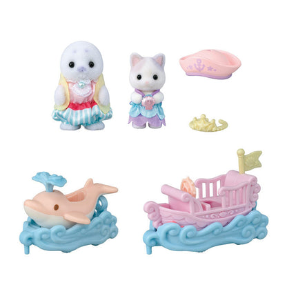 Sylvanian Families KO-80 Dolphin Boat Amusement Park Floats Set