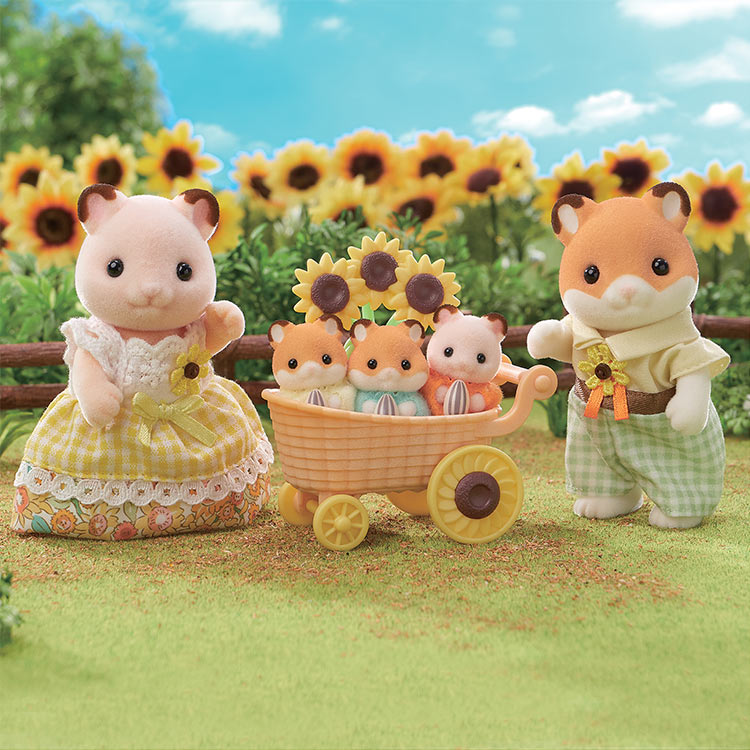 Epoch Sylvanian Families FS-61 Sunflower Theme Hamster Family Set