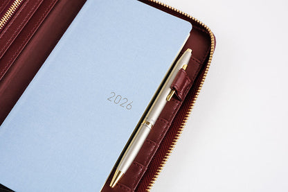 Hobonichi Techo 2026 Weeks Cover Amarone Zip PU Leather Planner Cover