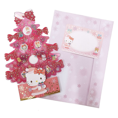 Sanrio Christmas Hello Kitty Pink Tree 3D Greeting Card