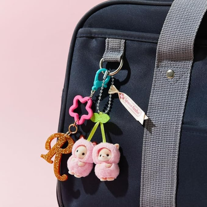 Sylvanian Families Calico Critters Cherry Baby Rabbit Pink Keychain