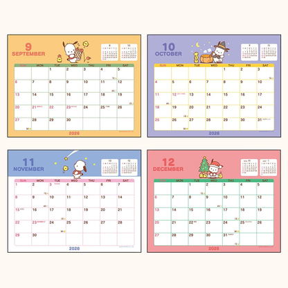 Sanrio 622176 Ring Calendar 2026 Pochacco Tabletop Paper Calendar