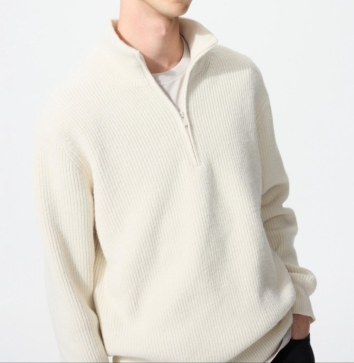 Uniqlo Souffle Yarn Half-Zip Sweater