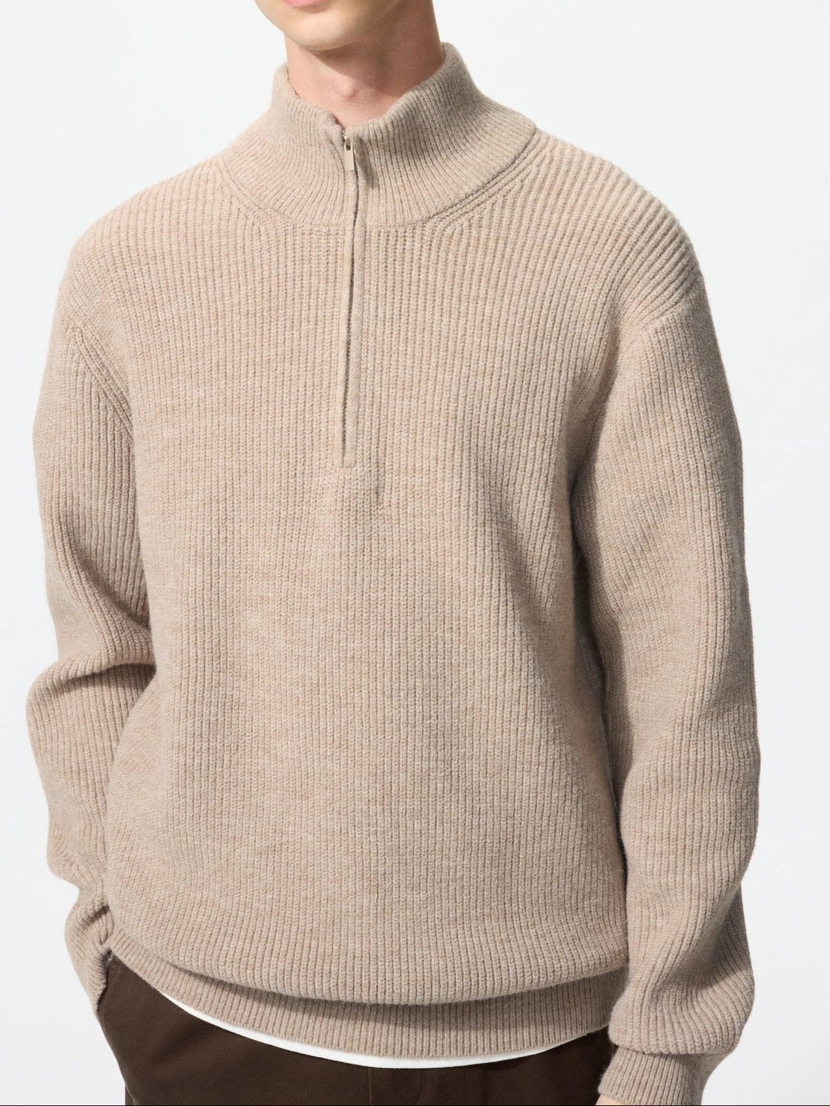 Uniqlo Souffle Yarn Half-Zip Sweater
