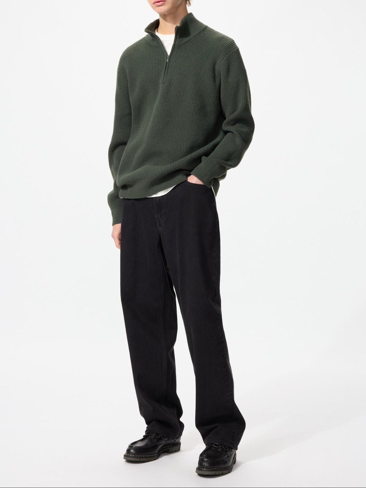 Uniqlo Souffle Yarn Half-Zip Sweater