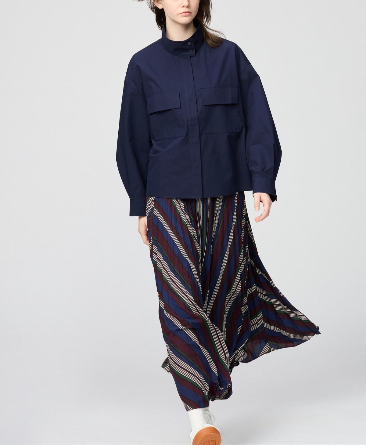UNIQLO Cotton Stand-Collar Shirt Jacket