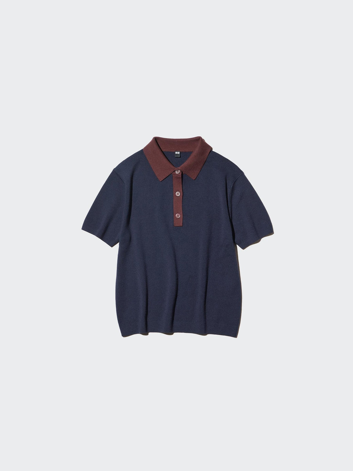 Women Polo Knit Sweater Short Sleeve