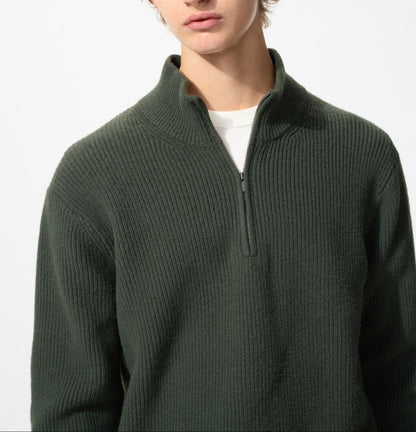 Uniqlo Souffle Yarn Half-Zip Sweater