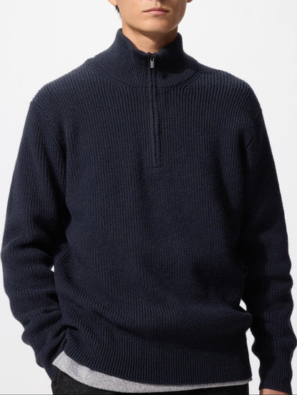 Uniqlo Souffle Yarn Half-Zip Sweater