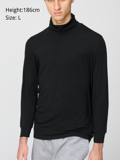 UNIQLO HeatTech Cashmere Blend Ultra Stretch Turtleneck Top 9-Sleeve