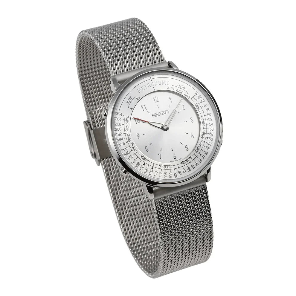 Seiko SMW007A Metronome Standard Line Silver Mesh Band Watch