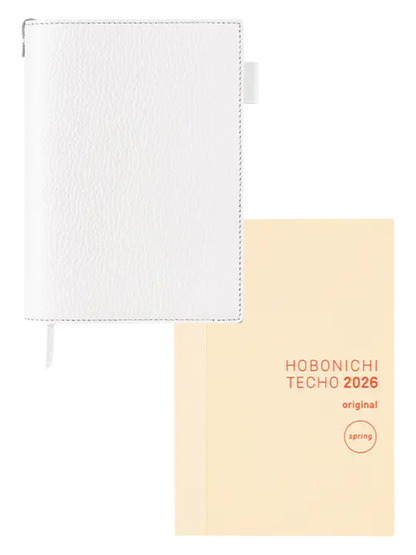 Hobonichi Techo 2026 A6 Original Planner Cover ARTS&SCIENCE Matte Shrink Leather White