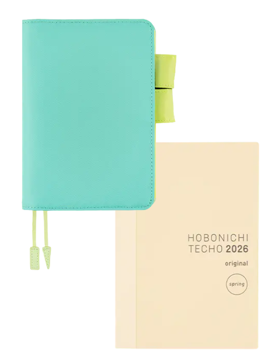 Hobonichi Techo Colors Aqua Lime Cover Original Size A6 Polyester Planner Cover 2026