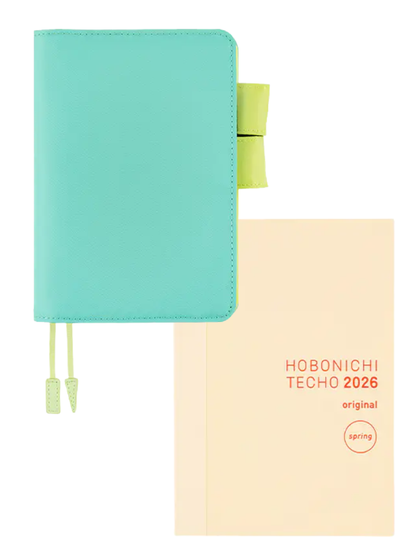 Hobonichi Techo Colors Aqua Lime Cover Original Size A6 Polyester Planner Cover 2026
