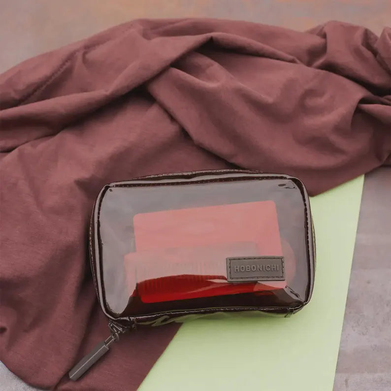 Hobonichi Techo 2026 Transparent Brown Drawer Pouch Pocket
