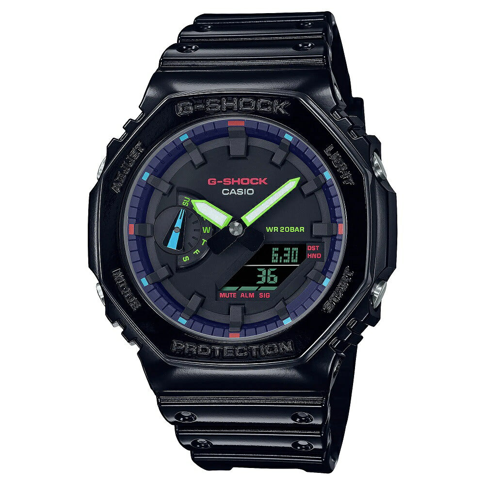 Casio G-Shock GA-2100RGB-1AJF Analog-Digital Watch Black Rainbow