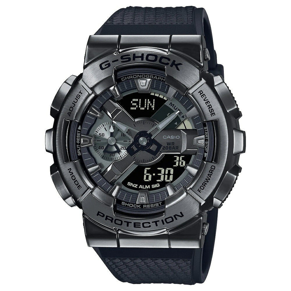 CASIO G-SHOCK GM-110BB-1AJF Black IP Metal Bezel LED Light Digital Analog Watch