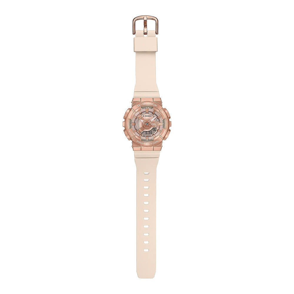 CASIO G-SHOCK GM-S110PG-4AJF Pink Gold Metal LED World Time Digital Analog Watch