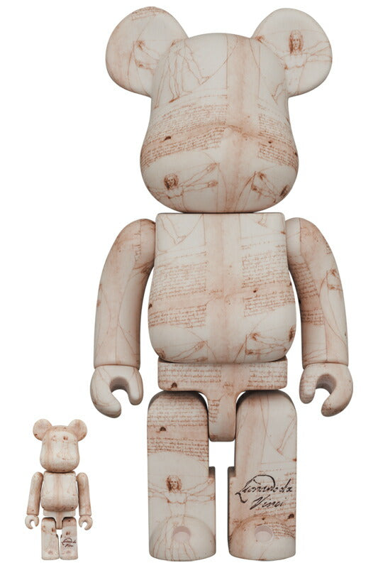 BE@RBRICK Leonardo da Vinci Vitruvian Man 100% & 400% medicom bearbrick