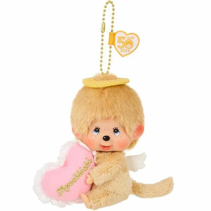 Sekiguchi Monchhichi Love Happy Angel Boy Face Big SS Keychain Plush