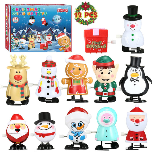 LIHAO Christmas Wind-up Toys Set of 12