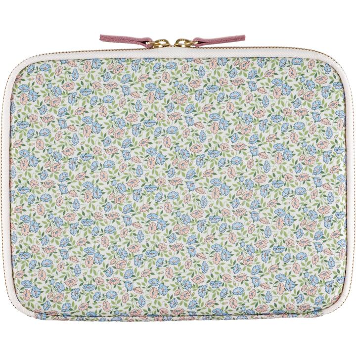Hobonichi Techo 2026 Large Drawer Pouch Floral Pink Blue Cotton Organizer Accordion Case