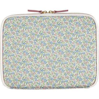 Hobonichi Techo 2026 Large Drawer Pouch Floral Pink Blue Cotton Organizer Accordion Case