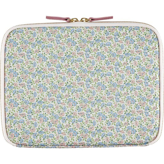 Hobonichi Techo 2026 Large Drawer Pouch Floral Pink Blue Cotton Organizer Accordion Case