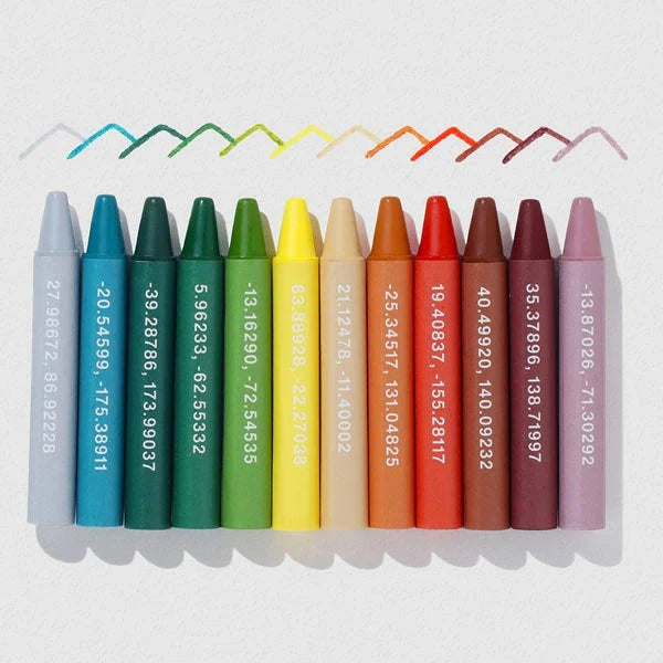 Hobonichi Techo 2026 Mountain or Sea Crayons 12 Colors Natural Wax Set