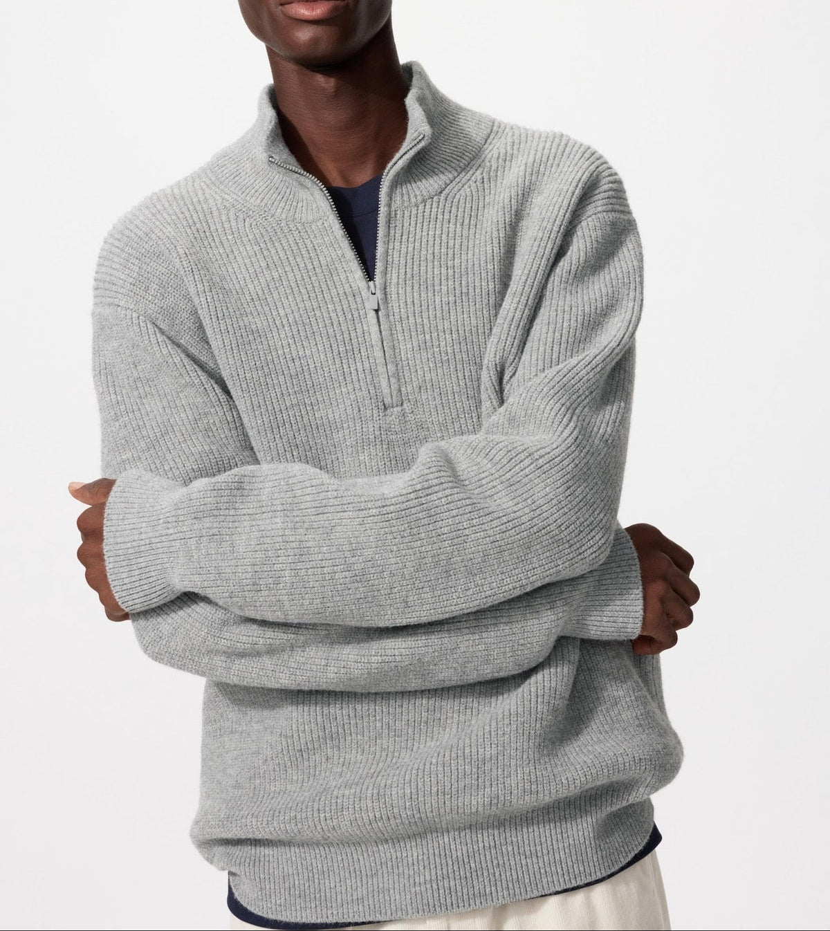 Uniqlo Souffle Yarn Half-Zip Sweater