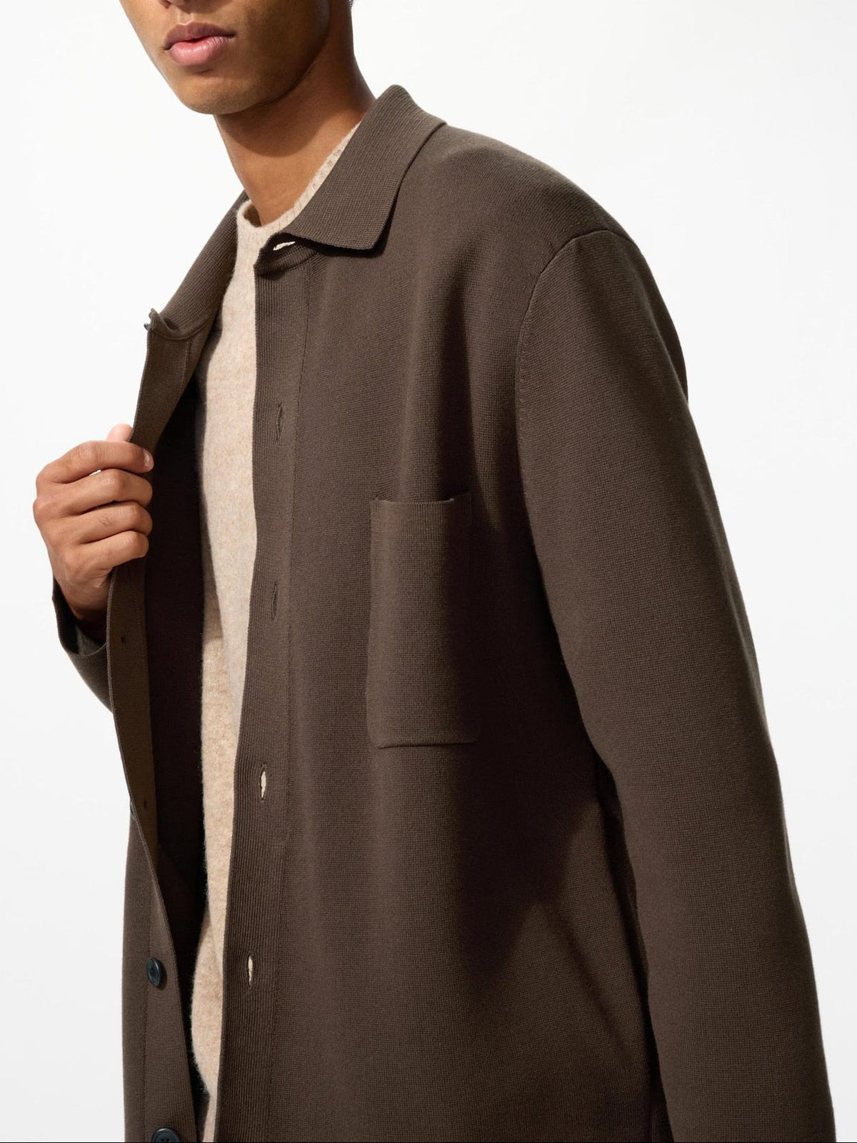 Uniqlo Milano Rib Shirt Cardigan