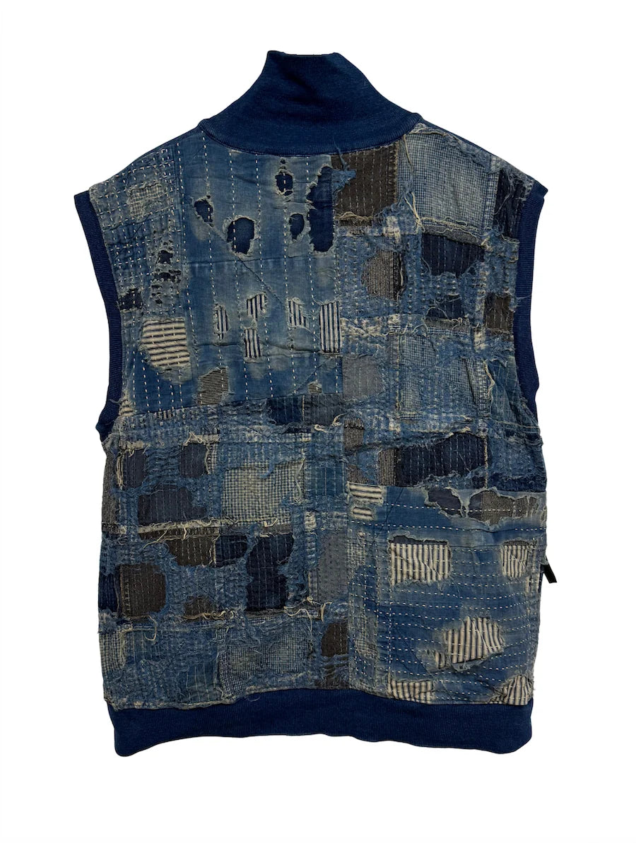 KAPITAL IDG fleece BORO half zip vest