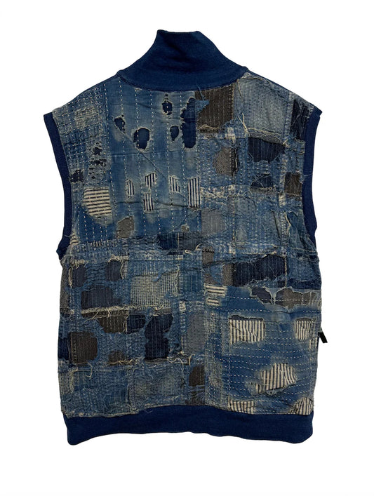 KAPITAL IDG fleece BORO half zip vest