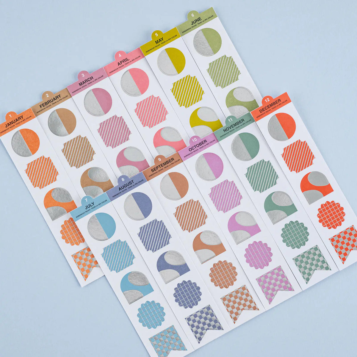 Hobonichi Techo 2027 TSUKI no IRO Bookmark-Style Foil Stickers
