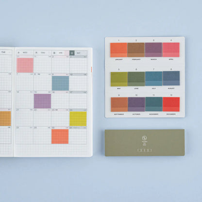 Hobonichi Techo 2027 TSUKI no IRO Film Sticky Notes Tile 12 Colors