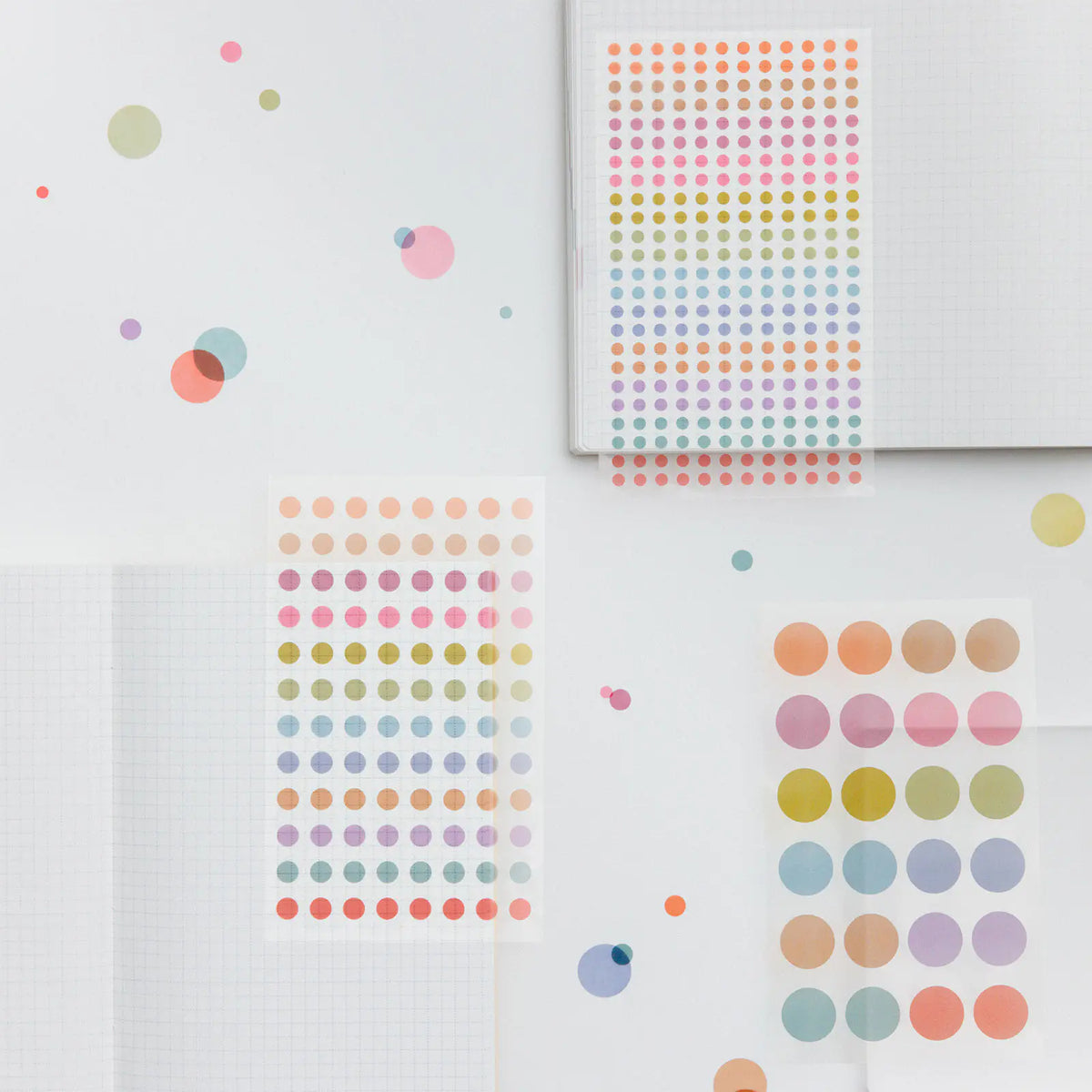 Hobonichi Techo 2027 TSUKI no IRO See-Through Round Stickers 3.5mm / 6mm / 15mm