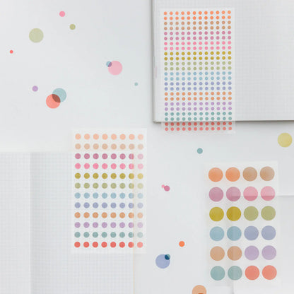 Hobonichi Techo 2027 TSUKI no IRO See-Through Round Stickers 3.5mm / 6mm / 15mm