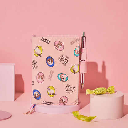 Hobonichi Techo 2027 Original A6 Cover Candy Stripper DOG & CAT Random Pink
