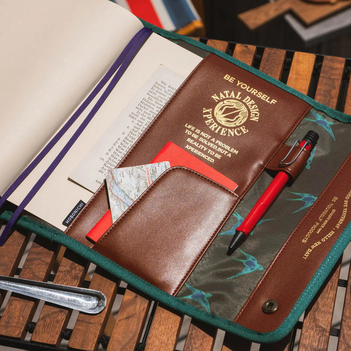Hobonichi Techo 2027 NATAL DESIGN Hello New Day Retro Stripe A5 Cousin Planner Cover
