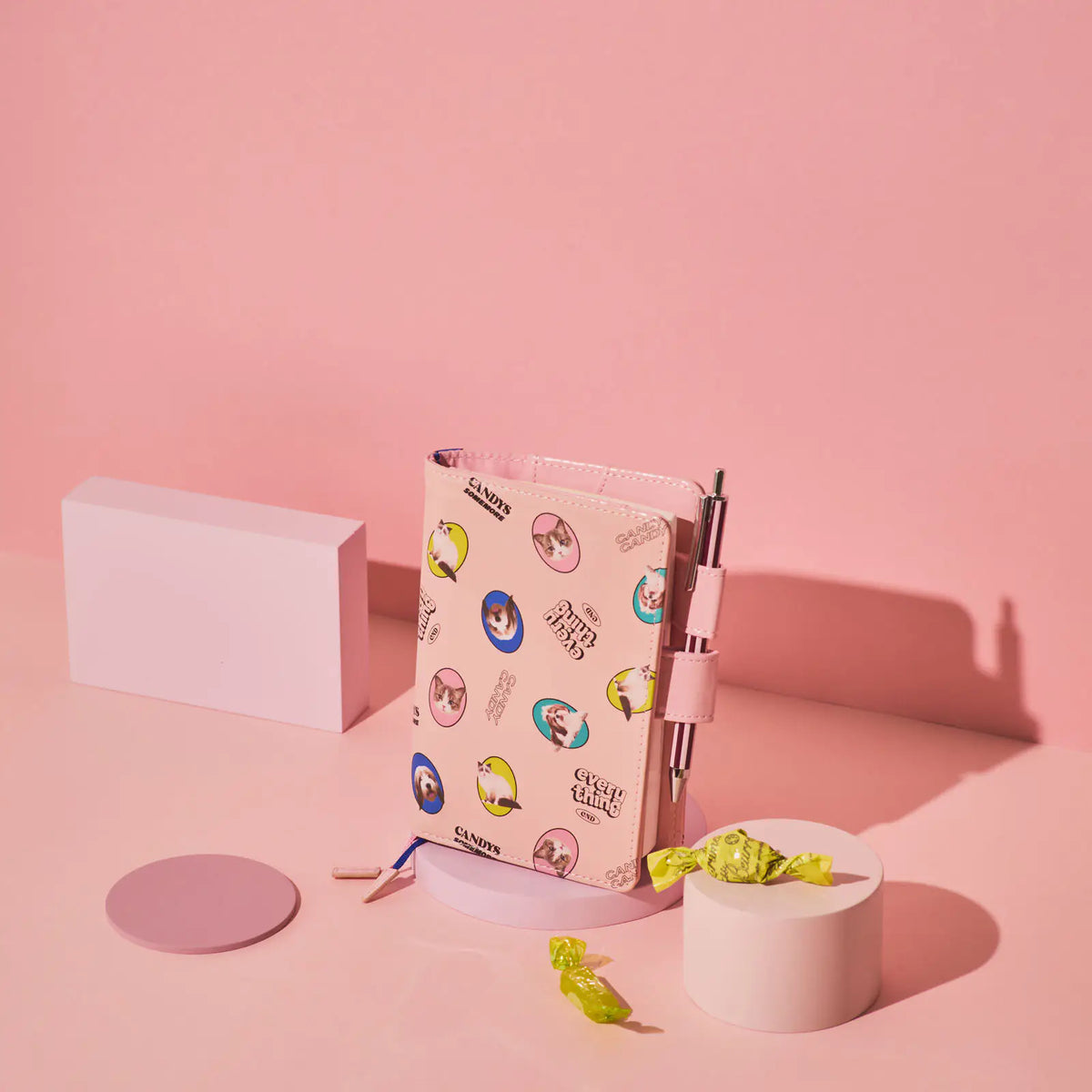 Hobonichi Techo 2027 Original A6 Cover Candy Stripper DOG & CAT Random Pink