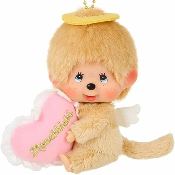 Sekiguchi Monchhichi Love Happy Angel Boy Face Big SS Keychain Plush
