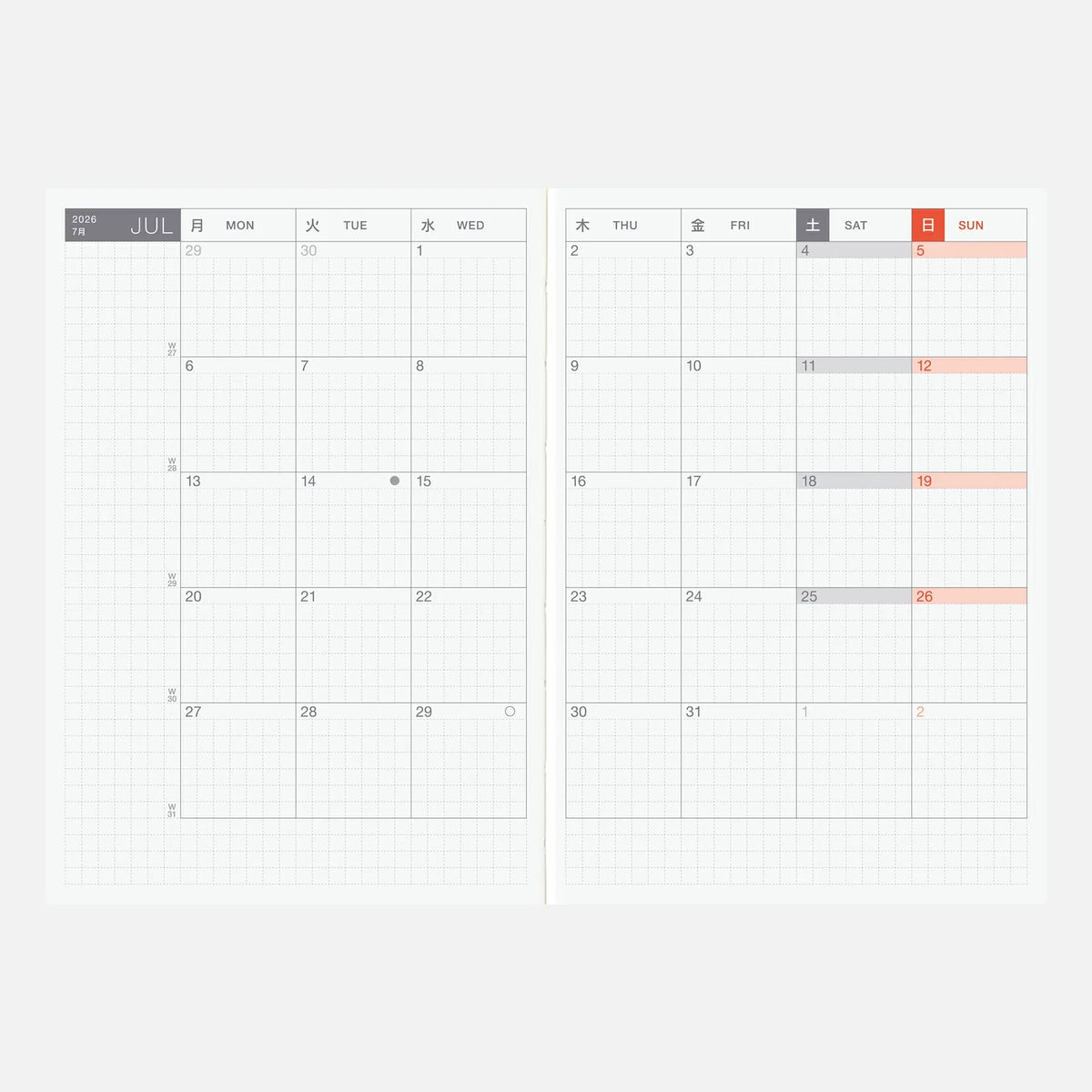 Hobonichi Techo 2026 Original A6 Planner English Version